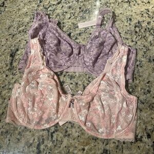 Victoria's Secret Lace Bras - Soft Pink and Lavender